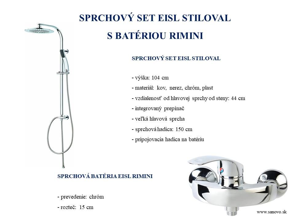 Sprchový set EISL STILOVAL so sprchovou batériou RIMINI 