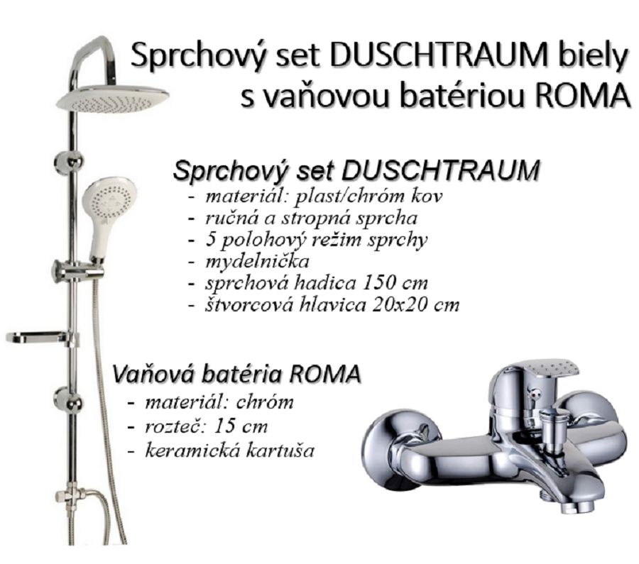 Sprchový set EISL DUSCHTRAUM s vaňovou batériou ROMA