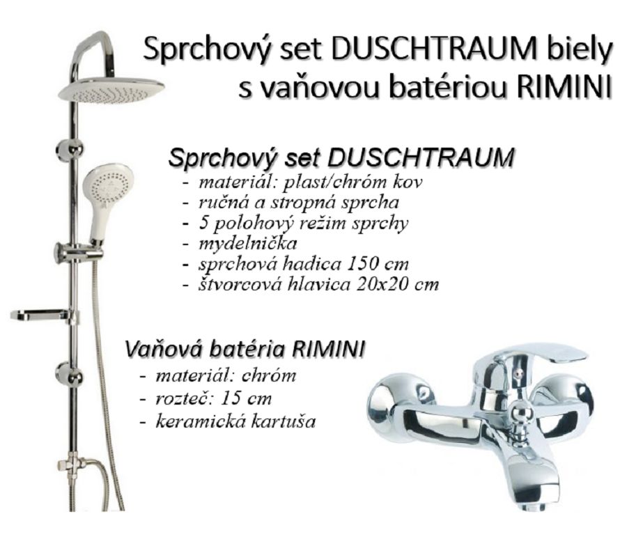 Sprchový set EISL DUSCHTRAUM s vaňovou batériou RIMINI