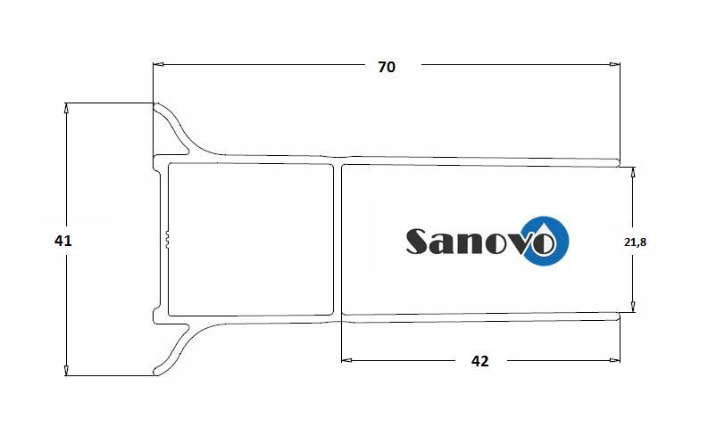 Sanovo rozširovací profil na sprchové dvere a kúty 20 mm