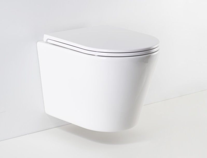 Sanovo OVAL BASSO RIMLESS - závesná wc misa so SLIM WC doskou Soft-close
